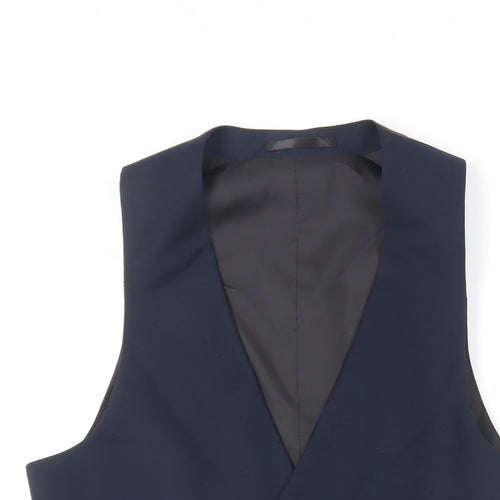 OneSixFive Mens Blue Polyester Jacket Suit Waistcoat Size 36 Regular