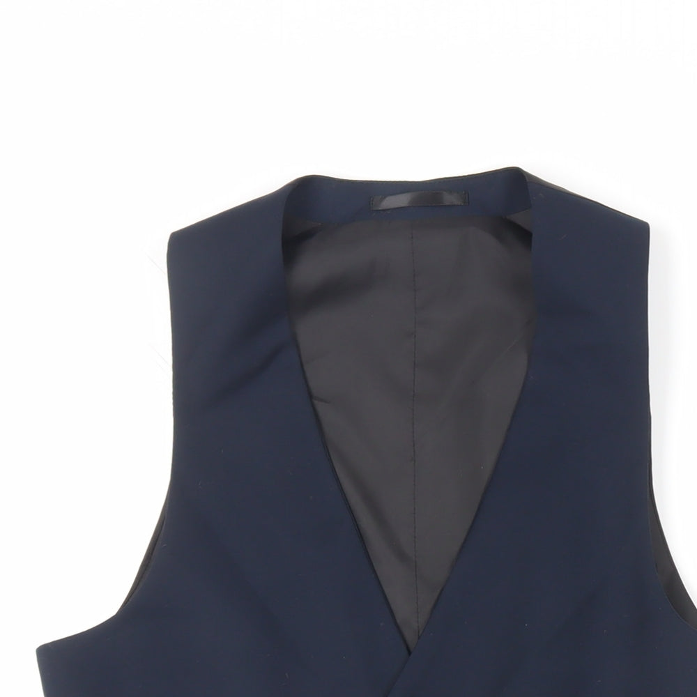 OneSixFive Mens Blue Polyester Jacket Suit Waistcoat Size 36 Regular