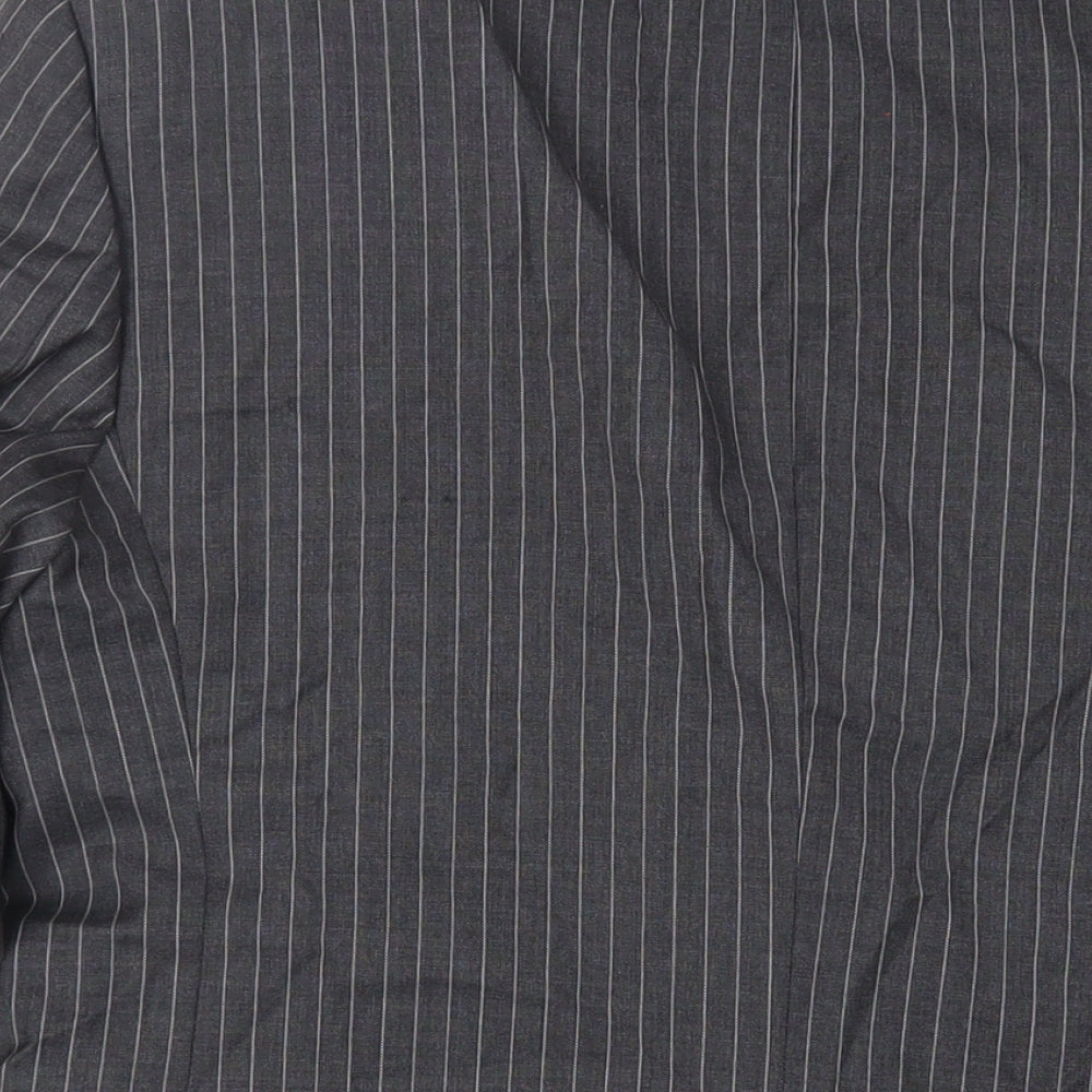 Marks and Spencer Mens Grey Striped Wool Jacket Suit Jacket Size 40 Regular