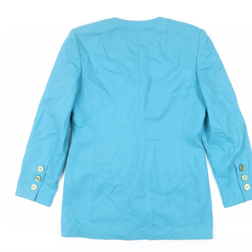 Helen Sykes Womens Blue Jacket Blazer Size 12 Button - Vintage