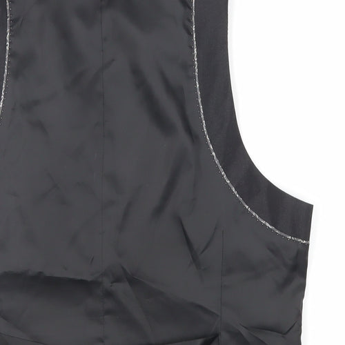 Bossi Mens Black Polyester Jacket Suit Waistcoat Size 36 Regular