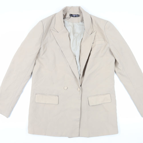 Missguided Womens Beige Jacket Blazer Size 10 Button