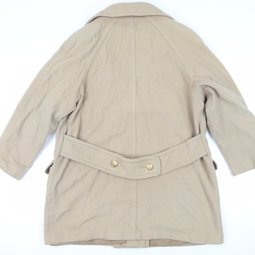 St Michael Womens Beige Pea Coat Coat Size 14 Button