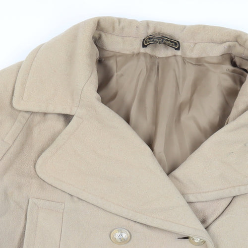 St Michael Womens Beige Pea Coat Coat Size 14 Button