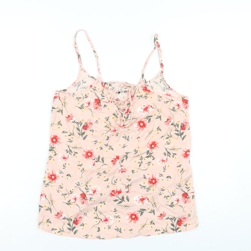 Lily Loves Womens Pink Floral Viscose Camisole T-Shirt Size 10 V-Neck