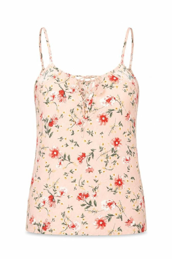 Lily Loves Womens Pink Floral Viscose Camisole T-Shirt Size 10 V-Neck