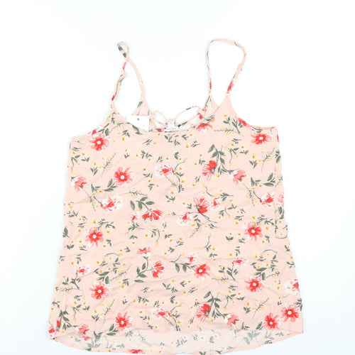 Lily Loves Womens Pink Floral Viscose Camisole T-Shirt Size 10 V-Neck