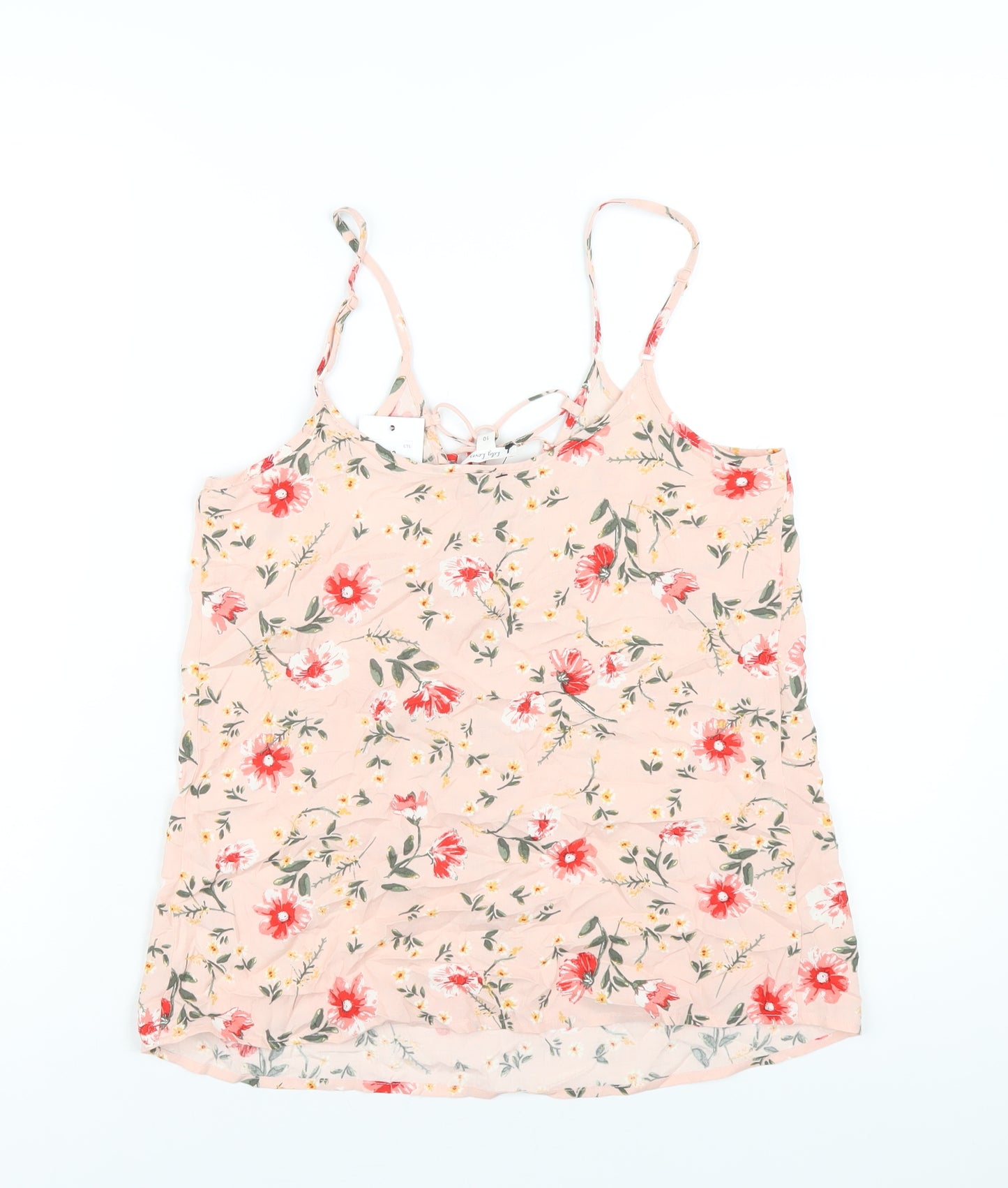 Lily Loves Womens Pink Floral Viscose Camisole T-Shirt Size 10 V-Neck