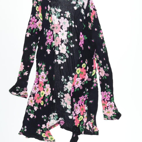 H&M Womens Multicoloured V-Neck Floral Viscose Cardigan Jumper Size M