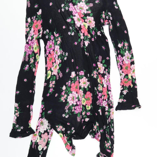 H&M Womens Multicoloured V-Neck Floral Viscose Cardigan Jumper Size M