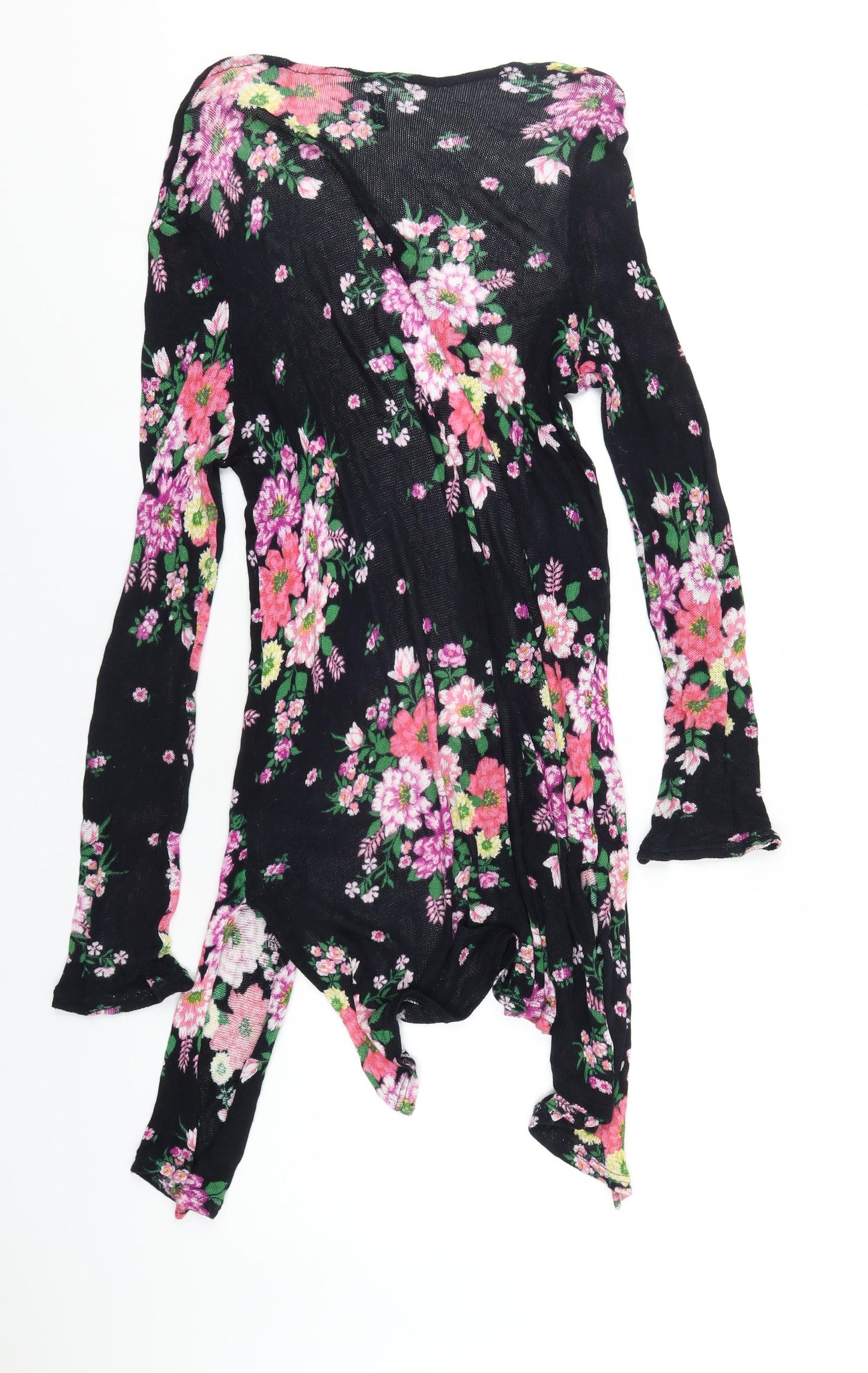 H&M Womens Multicoloured V-Neck Floral Viscose Cardigan Jumper Size M
