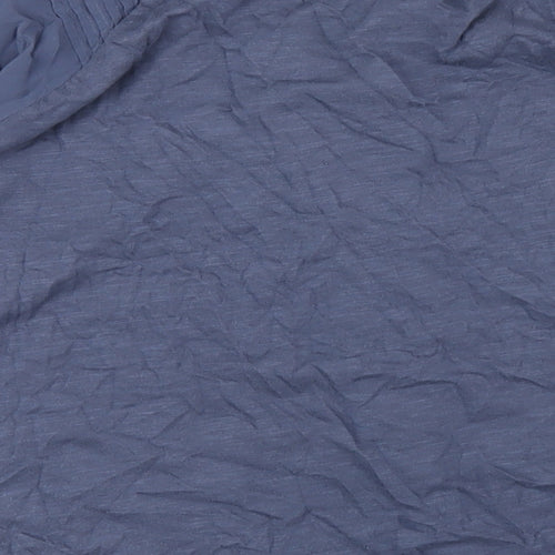 Per Una Womens Blue Cotton Basic Button-Up Size 12 Round Neck