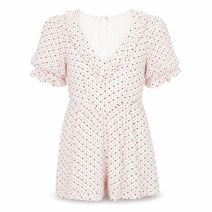 Nasty Gal Womens White Geometric Polyester Playsuit One-Piece Size 8 Zip