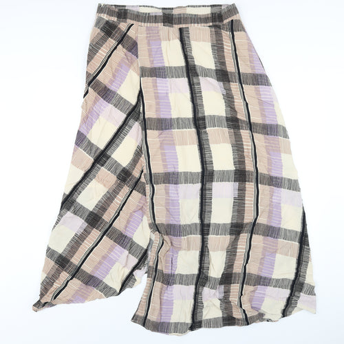 Marks and Spencer Womens Multicoloured Geometric Viscose A-Line Skirt Size 16 Zip