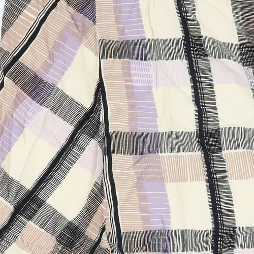 Marks and Spencer Womens Multicoloured Geometric Viscose A-Line Skirt Size 16 Zip