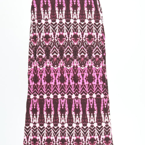 Select Womens Pink Geometric Viscose A-Line Skirt Size 10