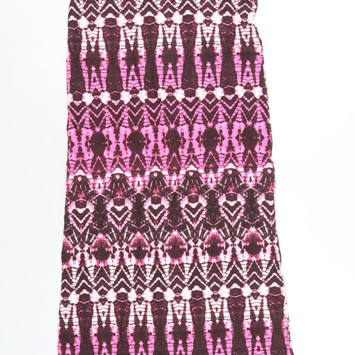 Select Womens Pink Geometric Viscose A-Line Skirt Size 10