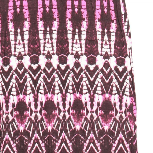 Select Womens Pink Geometric Viscose A-Line Skirt Size 10