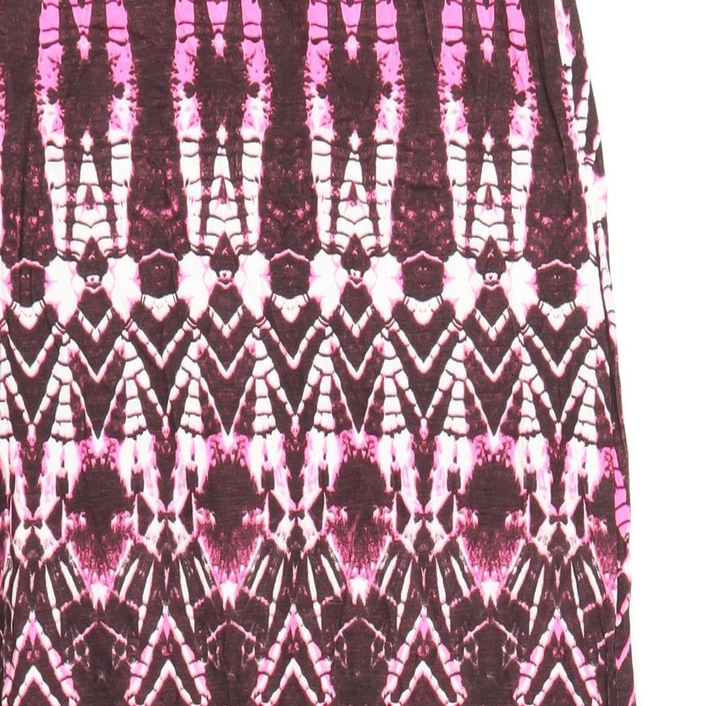 Select Womens Pink Geometric Viscose A-Line Skirt Size 10