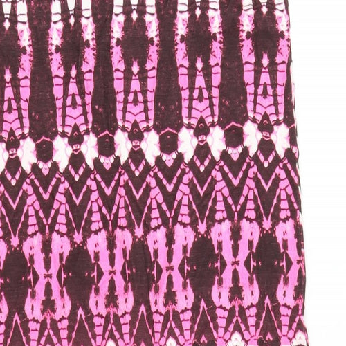 Select Womens Pink Geometric Viscose A-Line Skirt Size 10