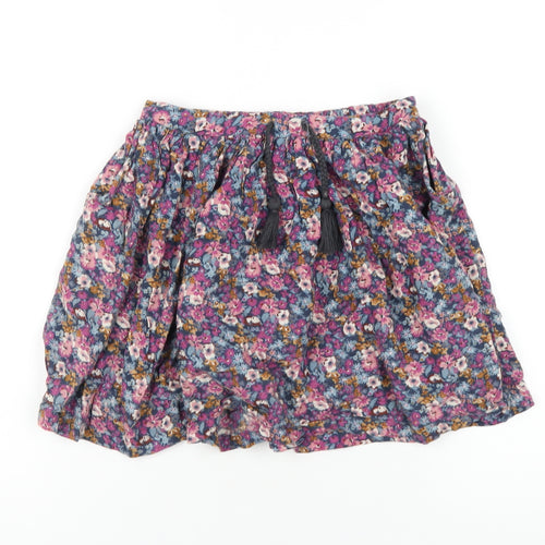 John Lewis Girls Multicoloured Floral Vinyl Mini Skirt Size 8 Years Regular Pull On