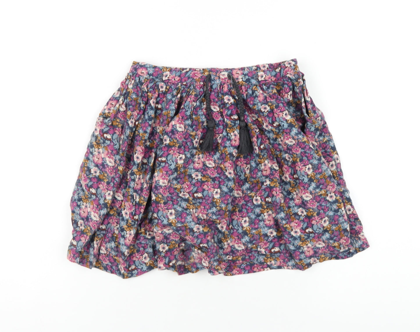 John Lewis Girls Multicoloured Floral Vinyl Mini Skirt Size 8 Years Regular Pull On