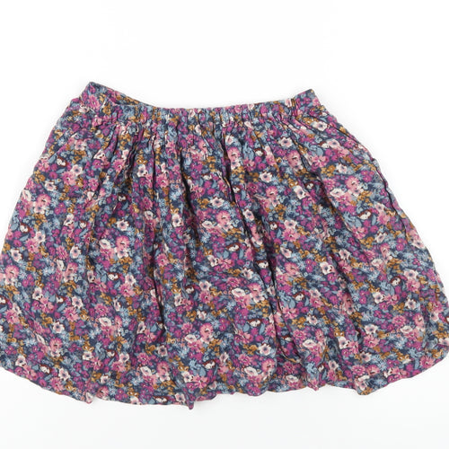John Lewis Girls Multicoloured Floral Vinyl Mini Skirt Size 8 Years Regular Pull On