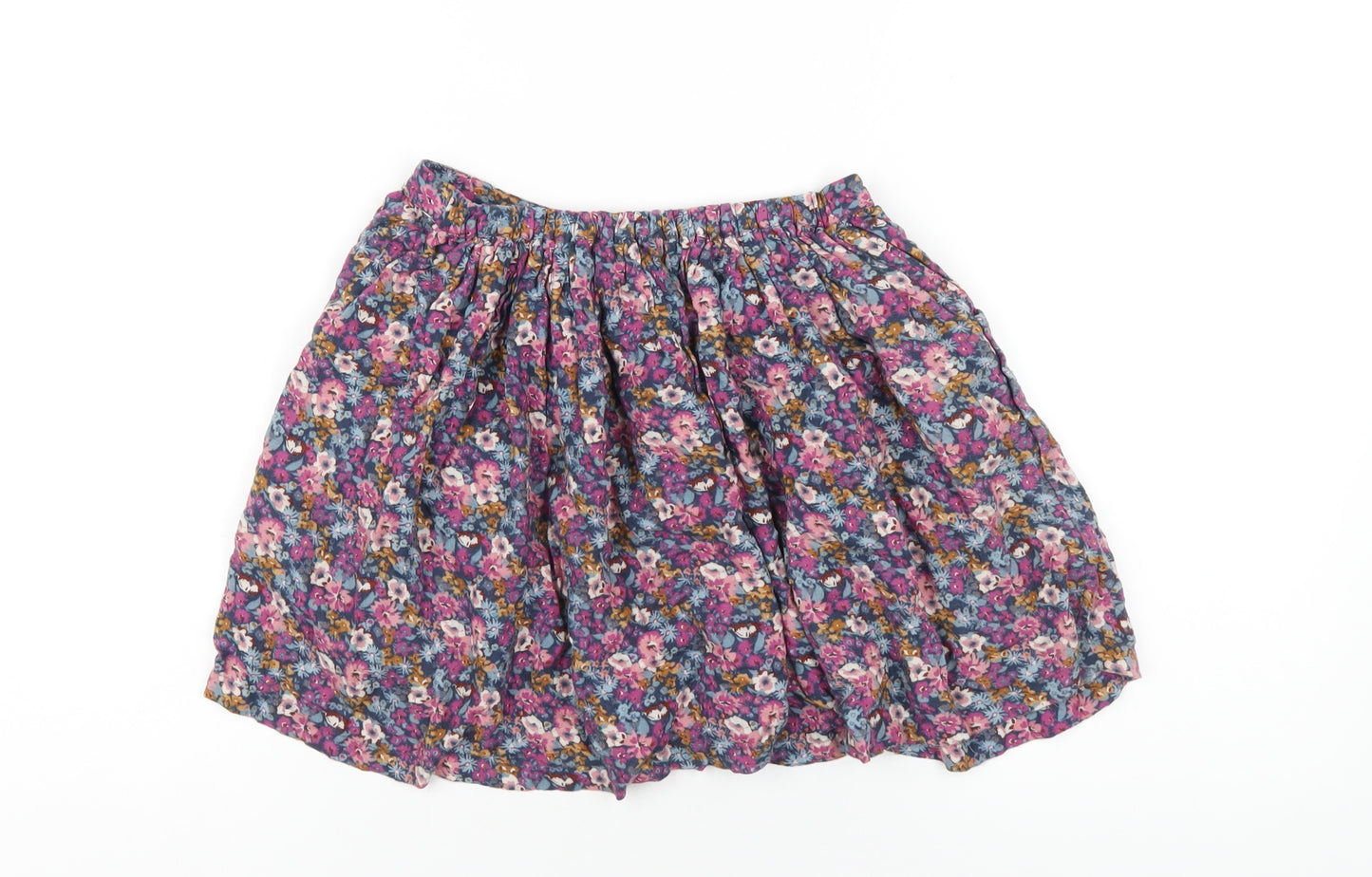 John Lewis Girls Multicoloured Floral Vinyl Mini Skirt Size 8 Years Regular Pull On
