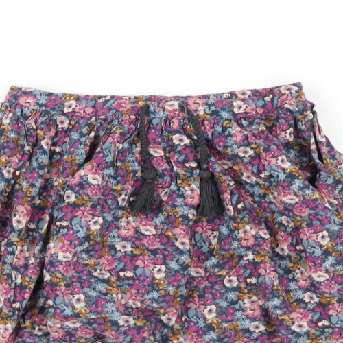 John Lewis Girls Multicoloured Floral Vinyl Mini Skirt Size 8 Years Regular Pull On