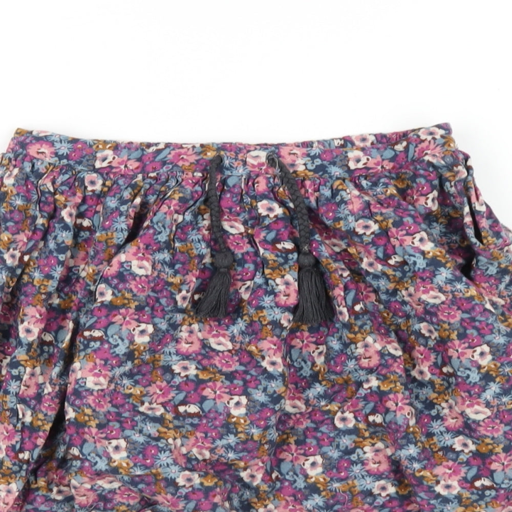 John Lewis Girls Multicoloured Floral Vinyl Mini Skirt Size 8 Years Regular Pull On