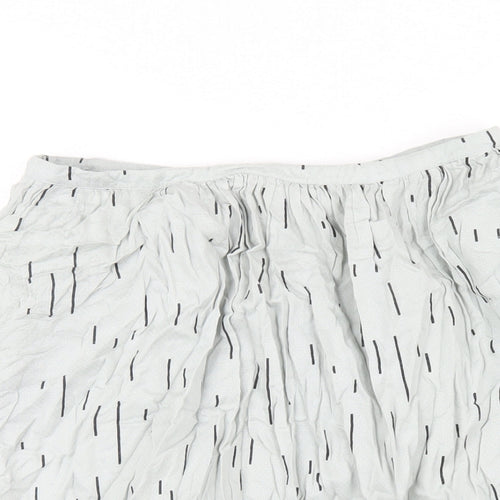 ICHI Womens Green Geometric Modal A-Line Skirt Size 10 Zip