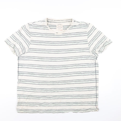 Fat Face Mens Multicoloured Striped Cotton T-Shirt Size XL Round Neck