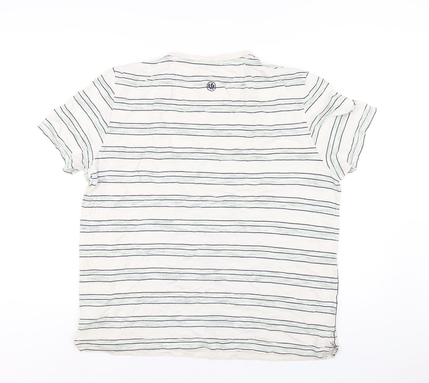 Fat Face Mens Multicoloured Striped Cotton T-Shirt Size XL Round Neck