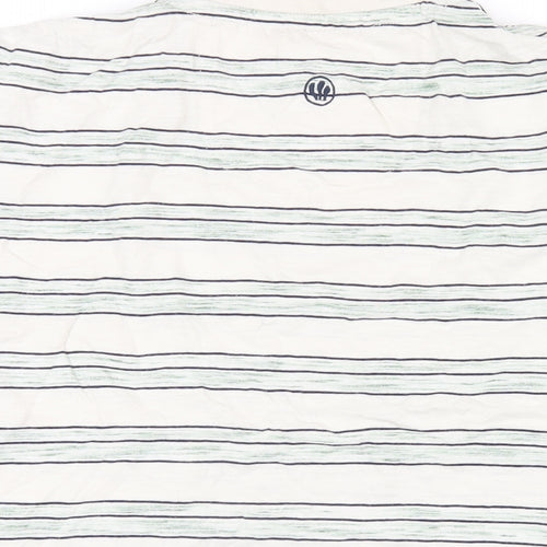 Fat Face Mens Multicoloured Striped Cotton T-Shirt Size XL Round Neck