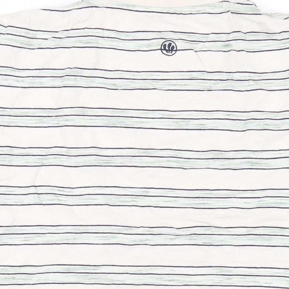 Fat Face Mens Multicoloured Striped Cotton T-Shirt Size XL Round Neck