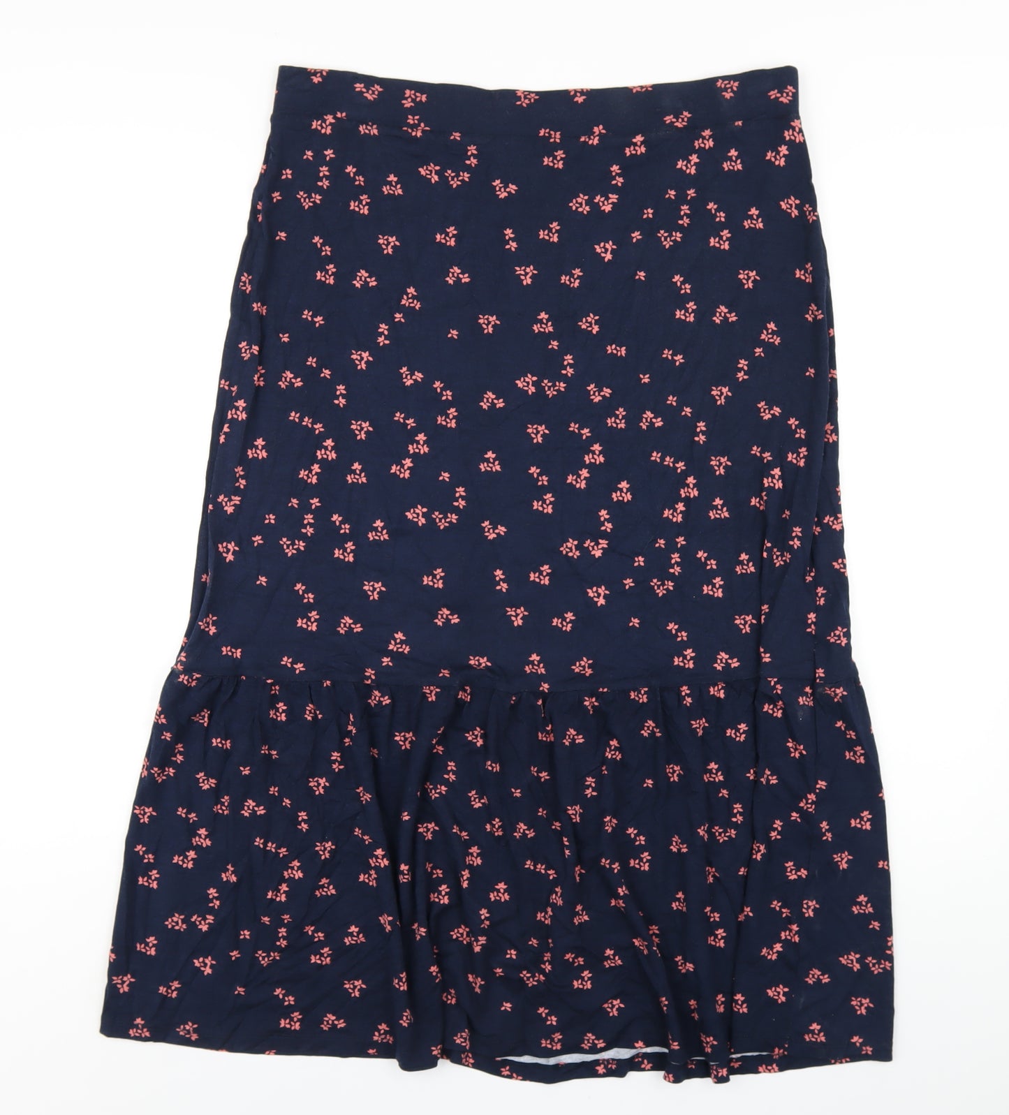 Marks and Spencer Womens Blue Geometric Viscose Trumpet Skirt Size 16