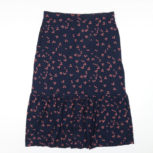 Marks and Spencer Womens Blue Geometric Viscose Trumpet Skirt Size 16