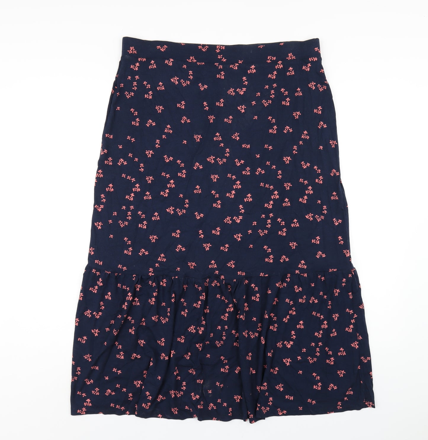 Marks and Spencer Womens Blue Geometric Viscose Trumpet Skirt Size 16