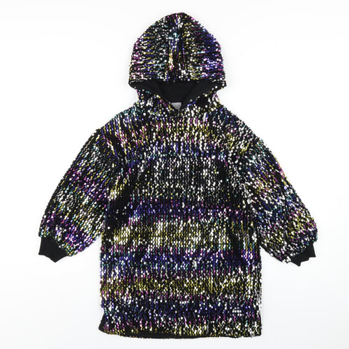 NEXT Girls Multicoloured Polyester Pullover Hoodie Size 7 Years Pullover - Sequin
