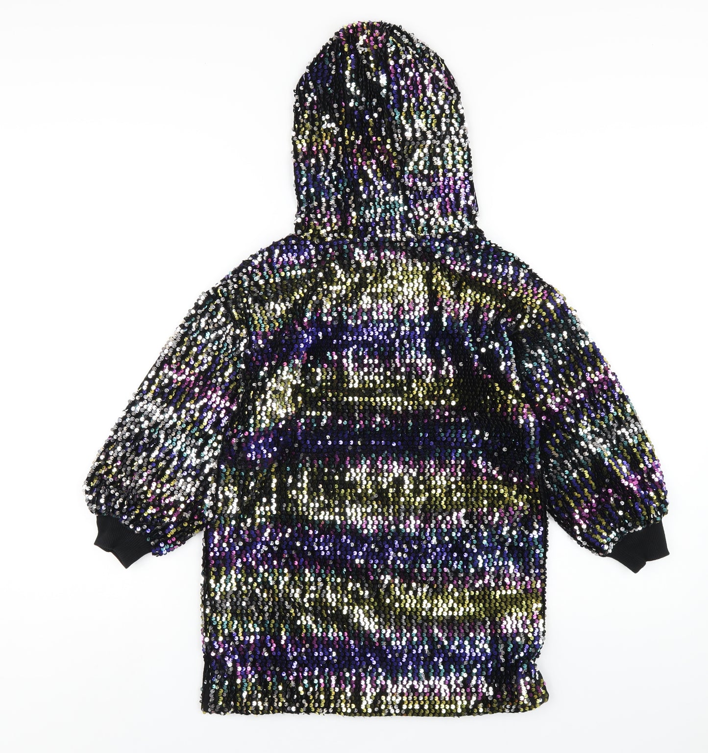 NEXT Girls Multicoloured Polyester Pullover Hoodie Size 7 Years Pullover - Sequin