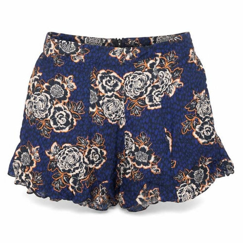 Miss Selfridge Womens Blue Floral Viscose Bermuda Shorts Size 8 Regular Zip