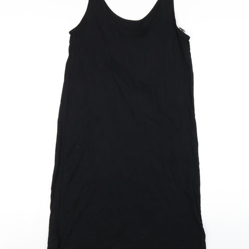 Marks and Spencer Womens Black Viscose Tank Dress Size S Scoop Neck Pullover