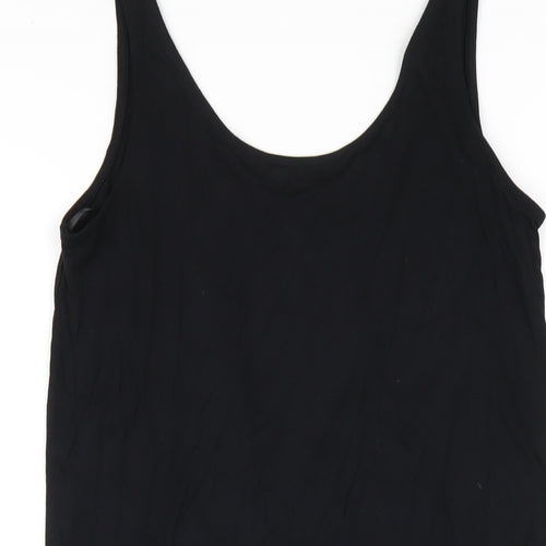 Marks and Spencer Womens Black Viscose Tank Dress Size S Scoop Neck Pullover
