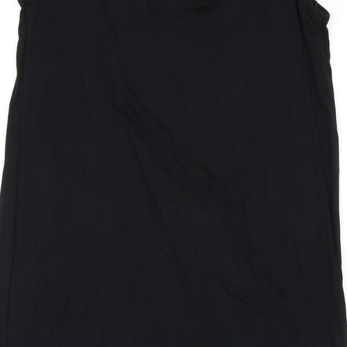 Marks and Spencer Womens Black Viscose Tank Dress Size S Scoop Neck Pullover