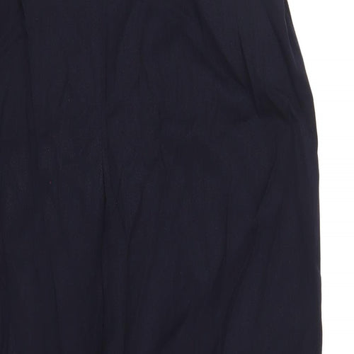 Austin Reed Womens Blue Wool Trousers Size 12 L33 in Regular Zip