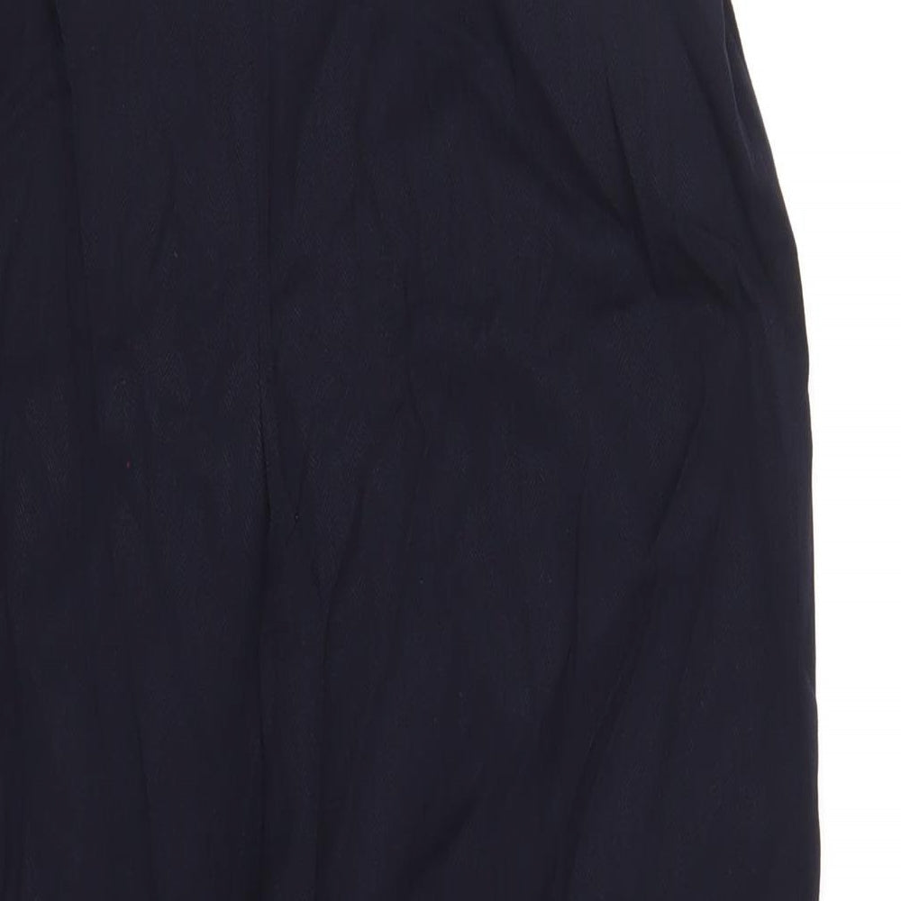 Austin Reed Womens Blue Wool Trousers Size 12 L33 in Regular Zip