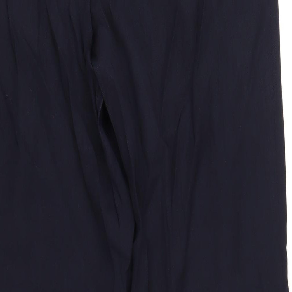 Austin Reed Womens Blue Wool Trousers Size 12 L33 in Regular Zip