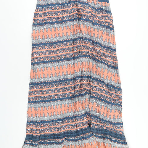 Miss Selfridge Womens Multicoloured Geometric Cotton Maxi Size 10 V-Neck Pullover