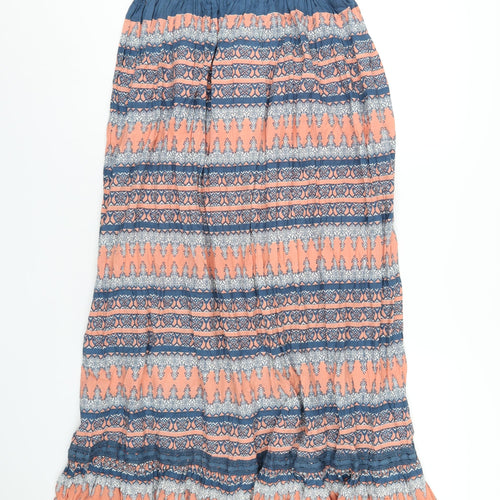 Miss Selfridge Womens Multicoloured Geometric Cotton Maxi Size 10 V-Neck Pullover
