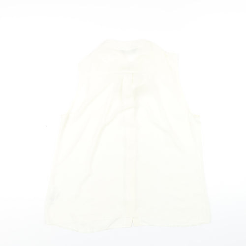 Dorothy Perkins Womens Ivory Polyester Basic Button-Up Size 16 Round Neck